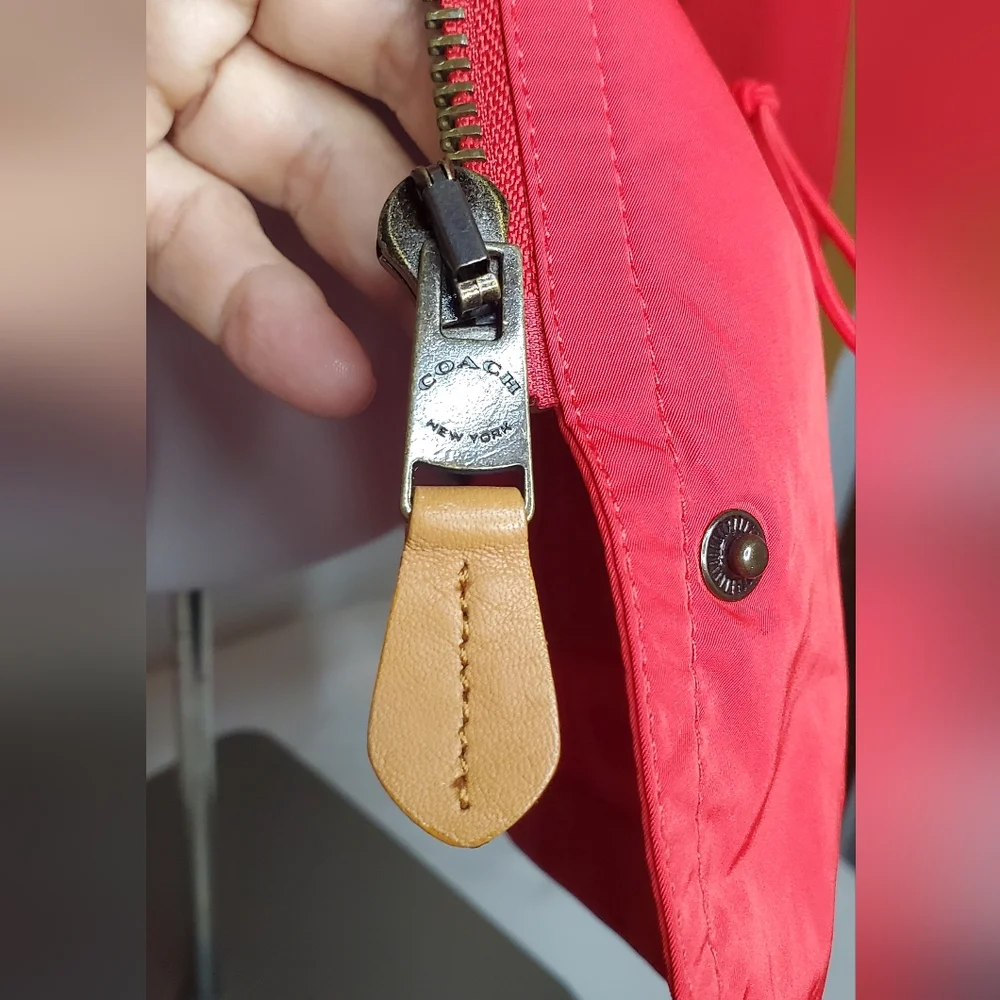 Coach Hooded Size L Red Jacket - Utility Jacker - Picture 6 of 10